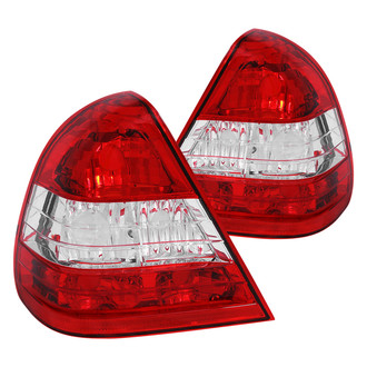Anzo® - Driver and Passenger Side Chrome/Red Euro Tail Lights