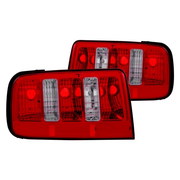 Anzo® - Chrome/Red Euro Tail Lights, Ford Mustang