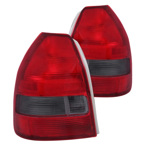 Anzo® - Chrome Red/Smoke Factory Style Tail Lights, Honda Civic