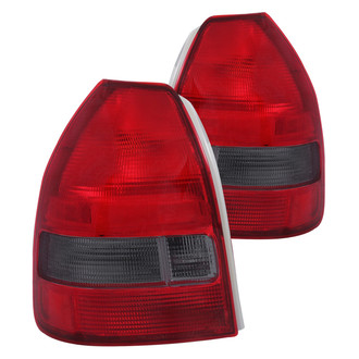 Anzo® - Driver and Passenger Side Chrome Red/Smoke Factory Style Tail Lights