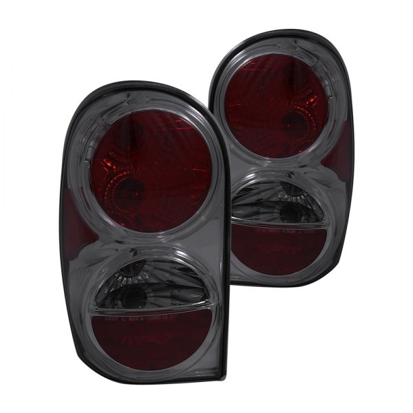 Anzo® - Chrome Red/Smoke Euro Tail Lights, Jeep Liberty