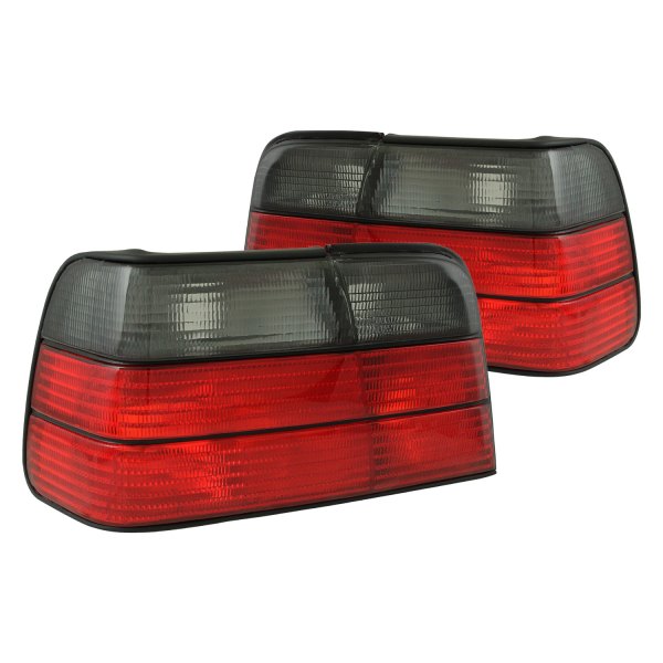 Anzo® - Chrome Red/Smoke Factory Style Tail Lights, BMW 3-Series