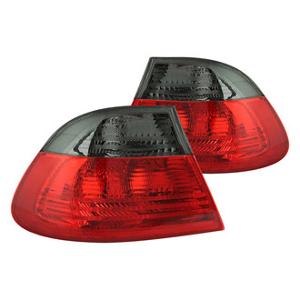 Anzo® - Driver and Passenger Side Outer Chrome Red/Smoke Euro Tail Lights