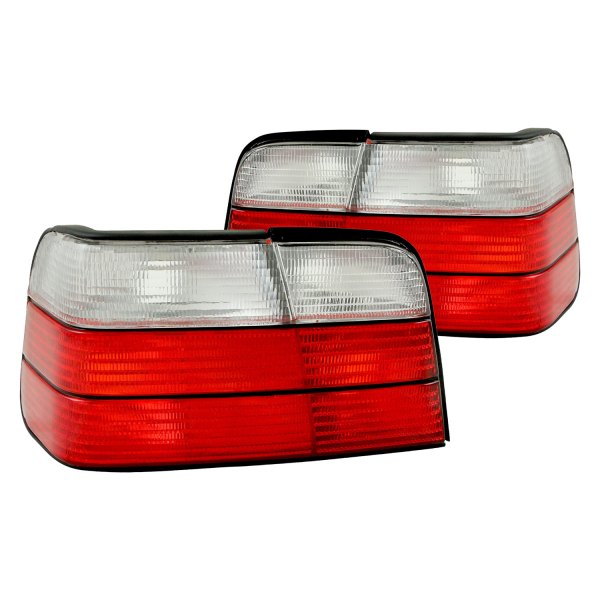 Anzo® - Chrome/Red Factory Style Tail Lights, BMW 3-Series