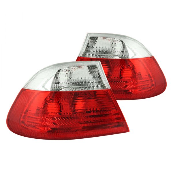 Anzo® - Outer Chrome/Red Factory Style Tail Lights, BMW 3-Series