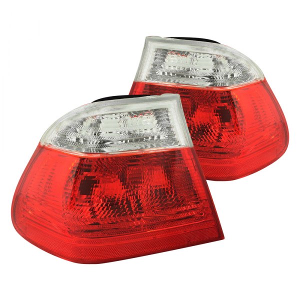 Anzo® - Chrome/Red Factory Style Tail Lights, BMW 3-Series
