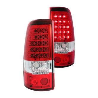 Anzo® - Driver and Passenger Side Chrome/Red LED Tail Lights
