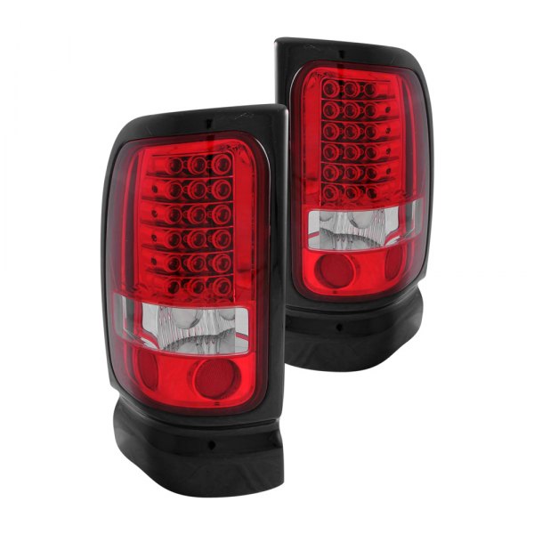 Anzo® - Chrome/Red LED Tail Lights, Dodge Ram