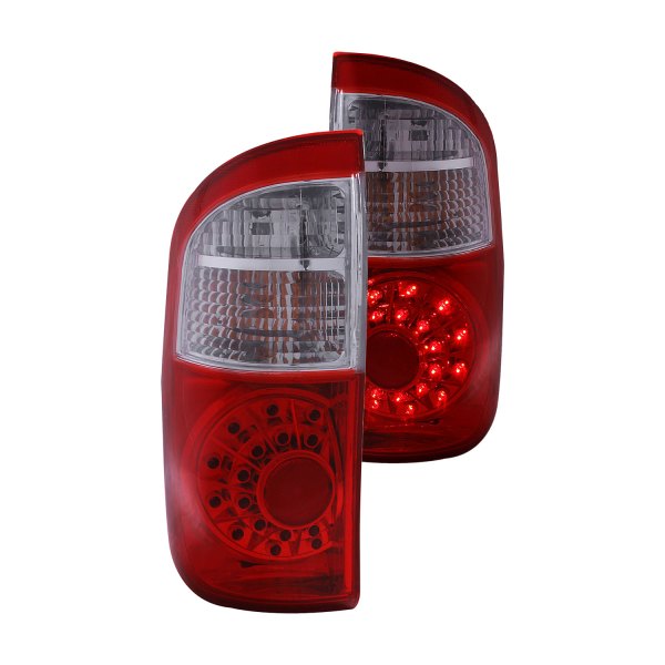 Anzo® - Chrome/Red LED Tail Lights, Toyota Tundra