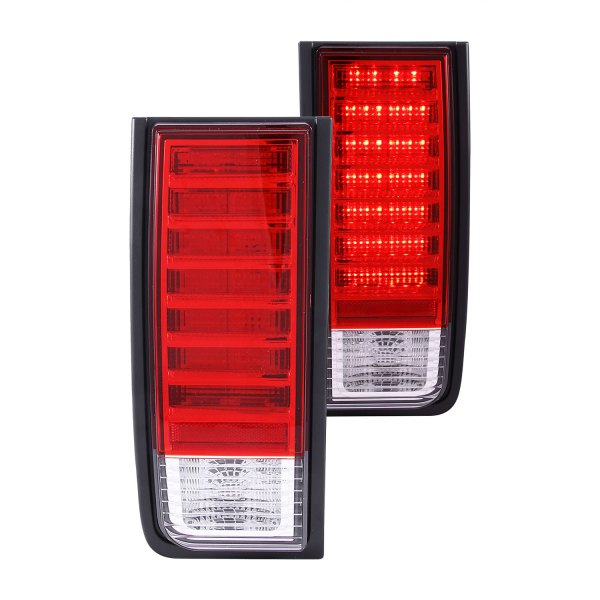 Anzo® - Chrome/Red LED Tail Lights, Hummer H2