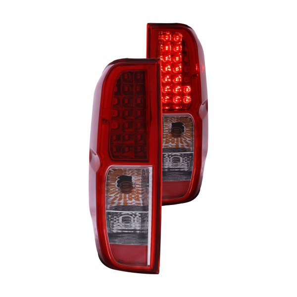 Anzo® - Chrome/Red LED Tail Lights, Nissan Frontier