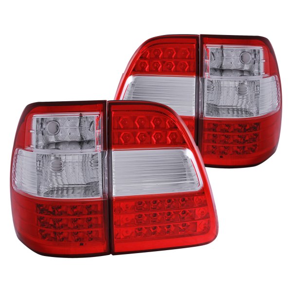 Anzo® - Chrome/Red G2 LED Tail Lights, Toyota Land Cruiser