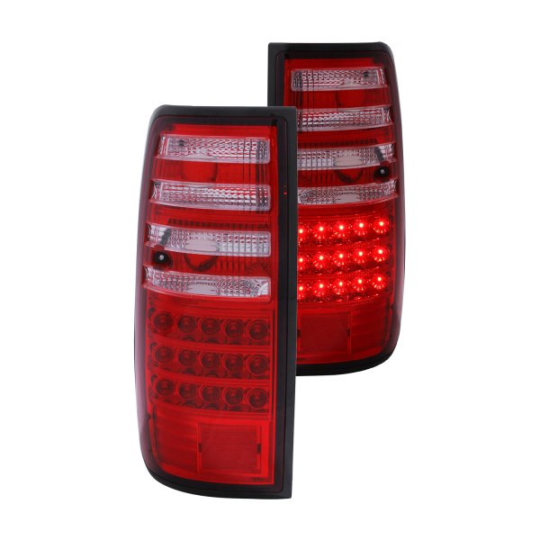 Anzo® - Chrome/Red LED Tail Lights, Toyota Land Cruiser