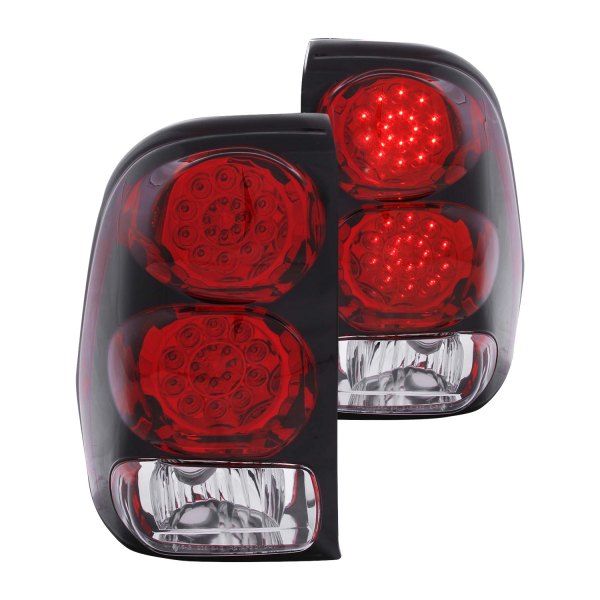 Anzo® - Black/Red LED Tail Lights, Chevy Trailblazer