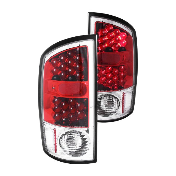 Anzo® - Chrome/Red LED Tail Lights, Dodge Ram