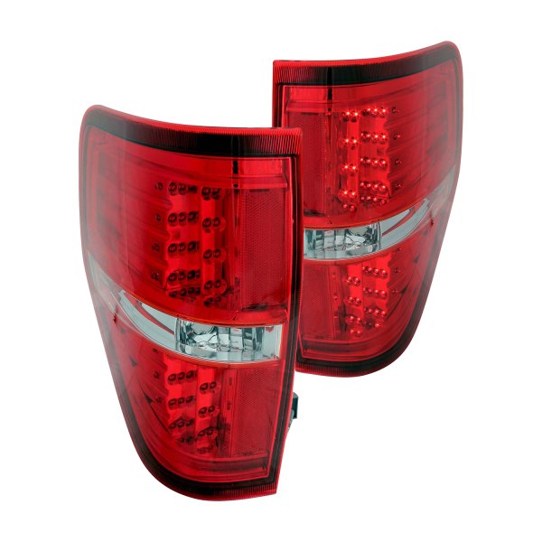 Anzo® - Chrome/Red LED Tail Lights, Ford F-150