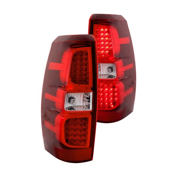 Anzo® - Chrome/Red LED Tail Lights, Chevy Avalanche