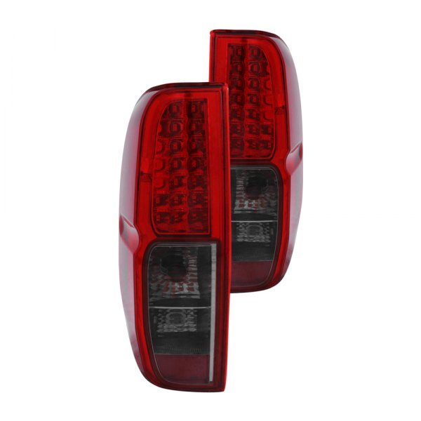 Anzo® - Chrome Red/Smoke LED Tail Lights, Nissan Frontier