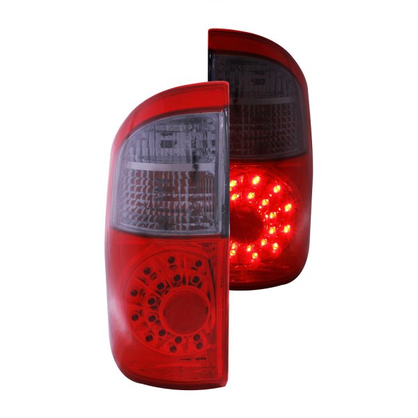 Anzo® - Chrome Red/Smoke LED Tail Lights, Toyota Tundra