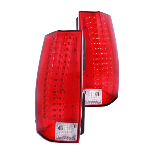 Anzo® - Chrome/Red Escalade Look LED Tail Lights