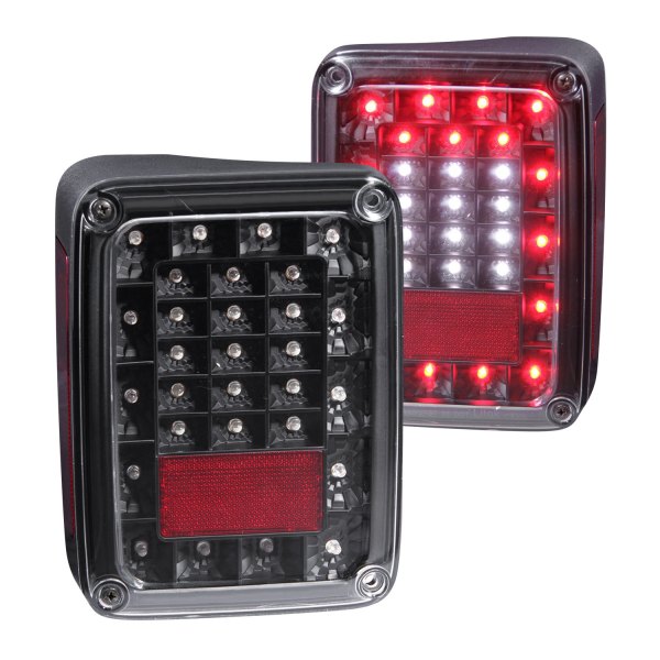 Anzo® - Black LED Tail Lights, Jeep Wrangler