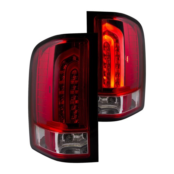 Anzo® - Chrome/Red G2 Fiber Optic LED Tail Lights
