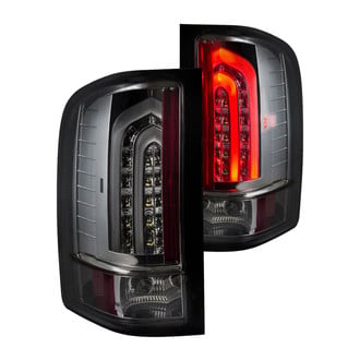 Anzo® - Driver and Passenger Side Black/Chrome Smoke G2 Fiber Optic LED Tail Lights