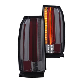 Anzo® - Driver and Passenger Side Chrome/Smoke Fiber Optic LED Tail Lights