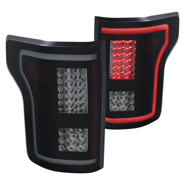 Anzo® - Black/Smoke G2 Fiber Optic LED Tail Lights, Ford F-150