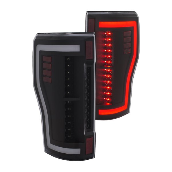 Anzo® - Black Fiber Optic LED Tail Lights, Ford F-450