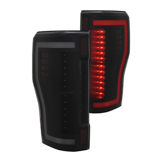 Anzo® - Driver and Passenger Side Black/Smoke Fiber Optic LED Tail Lights