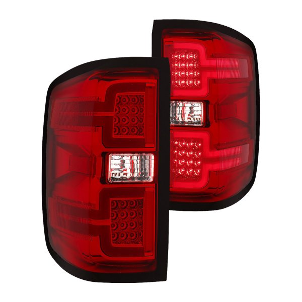 Anzo® - Chrome/Red Sequential Fiber Optic LED Tail Lights