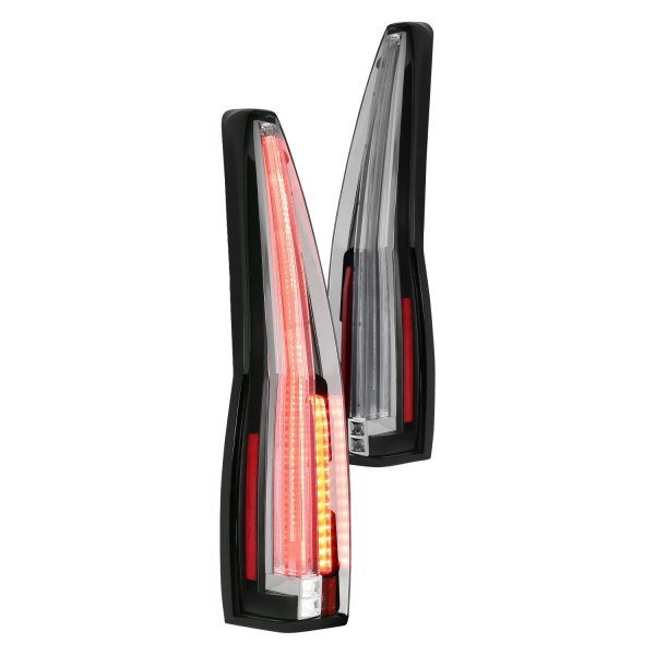 Anzo® - Black/Red LED Tail Lights, Cadillac Escalade