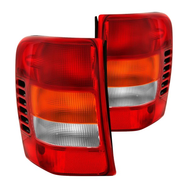 Anzo® - Chrome Red/Amber Factory Style Tail Lights, Jeep Grand Cherokee