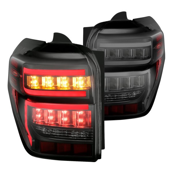 Anzo® - Black/Smoke Sequential Fiber Optic LED Tail Lights, Toyota 4Runner