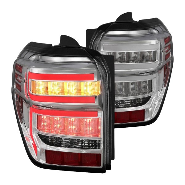 Anzo® - Chrome Sequential Fiber Optic LED Tail Lights, Toyota 4Runner