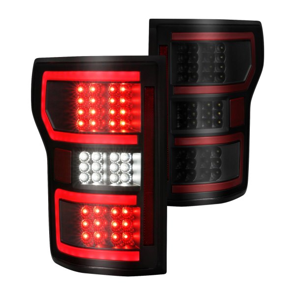 Anzo® - Black Sequential Fiber Optic LED Tail Lights, Ford F-150