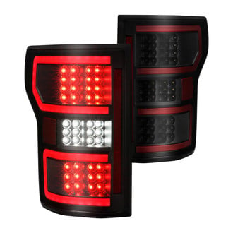 Anzo® - Driver and Passenger Side Black Sequential Fiber Optic LED Tail Lights