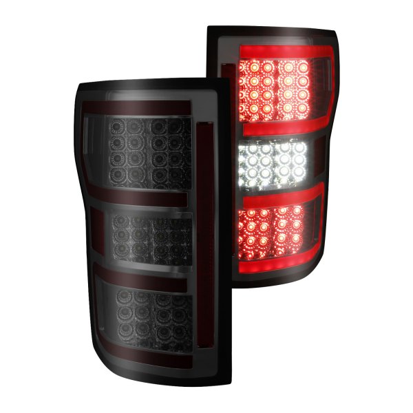 Anzo® - Chrome/Smoke Sequential Fiber Optic LED Tail Lights, Ford F-150