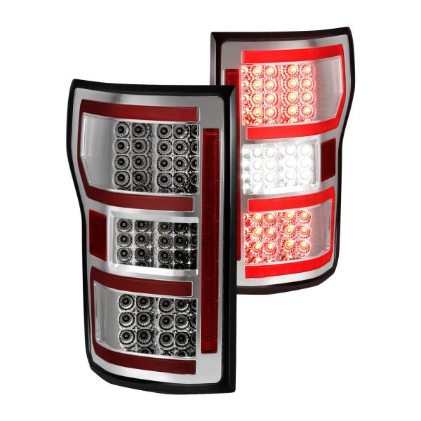 Anzo® - Chrome Sequential Fiber Optic LED Tail Lights, Ford F-150