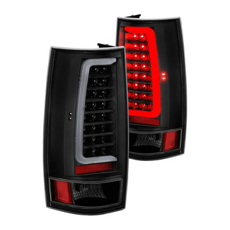 Anzo® - Driver and Passenger Side Black Plank Style Fiber Optic LED Tail Lights