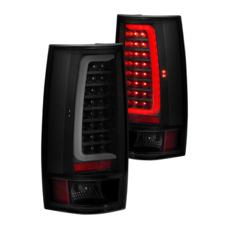 Anzo® - Driver and Passenger Side Black/Smoke Plank Style Fiber Optic LED Tail Lights