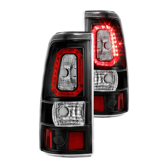 Anzo® - Driver and Passenger Side Black Plank Style LED Tail Lights