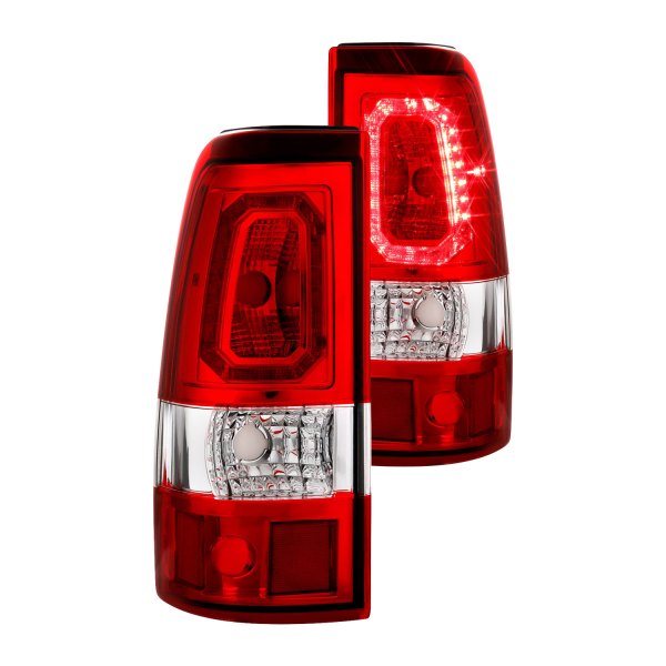 Anzo® - Chrome/Red Plank Style LED Tail Lights