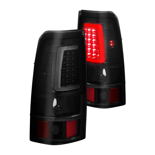 Anzo® - Black/Smoke Plank Style Fiber Optic LED Tail Lights