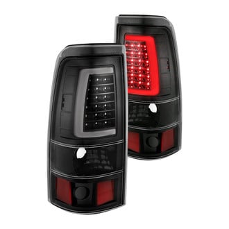 Anzo® 311333 - Driver and Passenger Side Black Plank Style Fiber Optic LED Tail Lights