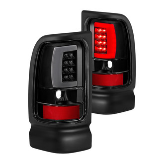 Anzo® 311339 - Driver and Passenger Side Black Plank Style Fiber Optic LED Tail Lights