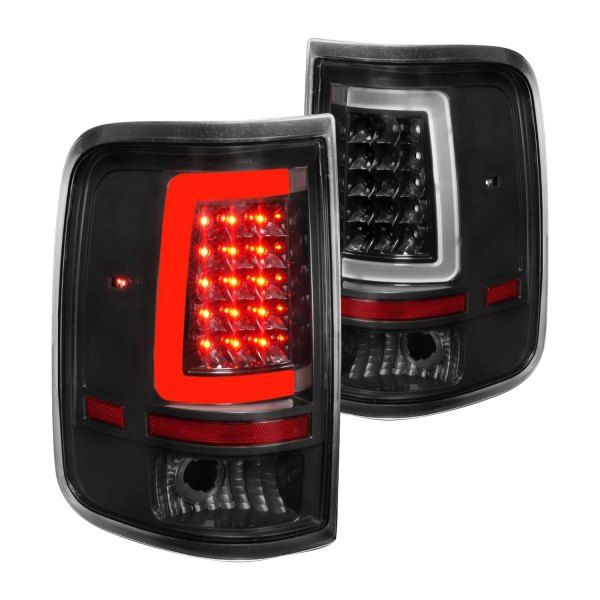 Anzo® - Black Fiber Optic LED Tail Lights, Ford F-150