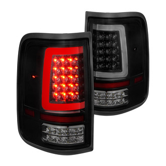 Anzo® - Driver and Passenger Side Black/Smoke Fiber Optic LED Tail Lights