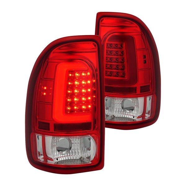 Anzo® - Chrome/Red LED Tail Lights, Dodge Dakota